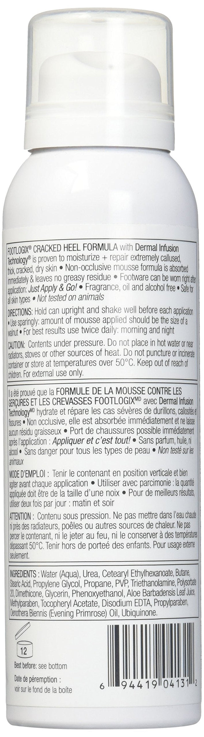 Footlogix Cracked Heel Formula Mousse – Intensive Foot Foam for Rough, Split Skin on Heels – Lightweight, Fast-Absorbing Hydration – 125 ml / 4.2 oz, Non-Greasy Finish 🍁 All In One Marketplace Canada