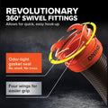 Camco RhinoFLEX 15' Camper/RV Sewer Hose Kit — Includes 4-in-1 Adapter, Clear Elbow, & Caps — Connects to 3″ Slip & 3″, 3 1/2″, 4″ NPT Threaded Sewer Connections (39770) 🍁 All In One Marketplace Canada
