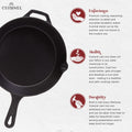 Cast Iron Skillet Set - 8" + 10" + 12"-Inch Pre-Seasoned Frying Pans + Silicone Handle Grip Covers - Indoor/Outdoor, Oven, Grill, Stovetop, BBQ, Fire and Induction Safe Kitchen and Camping Cookware 🍁 All In One Marketplace Canada
