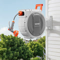 VEVOR Retractable Garden Hose Reel, 1/2 Inch x 84 ft Wall Mounted Hose Reel, Heavy Duty Garden Hose Reel with 9 Patterns Nozzle, Any Length Lock, Upgraded Slow Return System and 180°Swivel Bracket 🍁 All In One Marketplace Canada