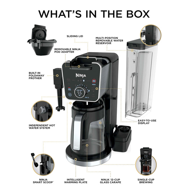 Ninja CFP301C DualBrew Pro Specialty Coffee System, Single-Serve, Pod, and 12-Cup Drip Coffee Maker (Canadian Version) , Black 🍁 All In One Marketplace Canada