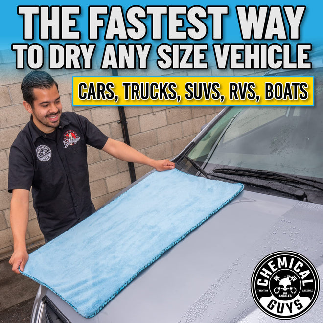Chemical Guys Woolly Mammoth Microfiber Towel (36" x 25") Cars, Trucks, SUVs, RVs, Home, Pets, Messes, Blue 🍁 All In One Marketplace Canada
