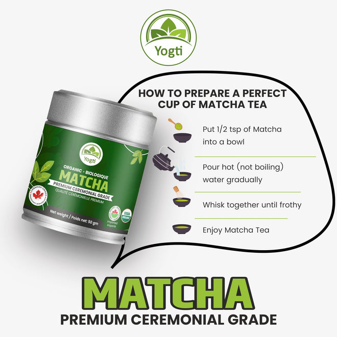 Organic Matcha Green Tea Powder – Ceremonial Grade – 50g Tin | Premium Japanese Green Tea | Smooth & Vibrant | Superfood for Lattes, Smoothies & Baking 🍁 All In One Marketplace Canada