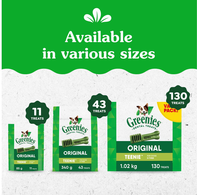 GREENIES Dog Treats Original Teenie Natural Dental Care, (130 Treats) 36oz. Pack 🍁 All In One Marketplace Canada