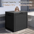 Ceecysaa Rattan-Style 30 Gallon Deck Box Outdoor, Waterproof Storage Box, Black 🍁 All In One Marketplace Canada
