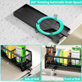 HapiRm Sponge Holder for Kitchen Sink - Self-draining Sink Caddy Organizer with Brush and Dishcloth Holders, Stainless Steel Kitchen Sink Organizers and Storage for Countertop 🍁 All In One Marketplace Canada