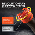 Camco RhinoFLEX 20-Ft Camper/RV Sewer Hose Kit - Features Clear Elbow Fitting w/Removable 4-in-1 Adapter - Connects to 3” Slip or 3”/3.5”/4” NPT Threaded Sewer Connection (39742) 🍁 All In One Marketplace Canada