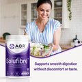 AOR - SoluFibre Powder, 300g 60-Servings - Partially Hydrolyzed Guar Gum Sunfiber for Digestive Comfort & Regularity - Vegan, Non-GMO & Gluten-Free - Gentle Prebiotic Fiber Supplement - Soluble Fiber 🍁 All In One Marketplace Canada