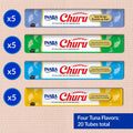 INABA Churu Cat Treats, Grain-Free, Lickable, Squeezable Creamy Purée Cat Treat/Topper with Vitamin E & Taurine, 0.5 Ounces Each Tube, 20 Tubes, Tuna Variety Box 🍁 All In One Marketplace Canada