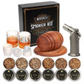 Whiskey Smoker Kit with Torch - 6 Flavors Wood Chips, 2 Glasses, 2 Ice Ball Molds - Cocktail Smoker Infuser Kit, Old Fashioned Drink Smoker Kit, Birthday Bourbon Whiskey Gifts for Men,Dad(NO Butane) 🍁 All In One Marketplace Canada