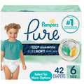 Pampers Pure Baby Diapers, Size 6, Up to 100% Leakproof, Premium Hypoallergenic Soft Diapers, 1 Pack (Count of 42) 🍁 All In One Marketplace Canada