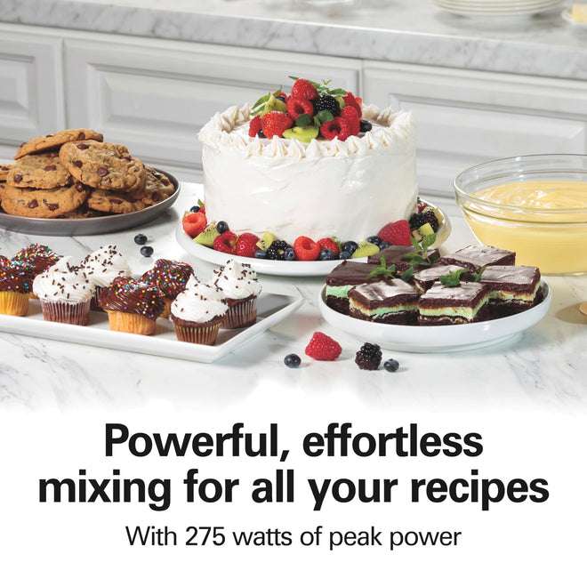 Hamilton Beach 6-Speed Electric Hand Mixer for Baking, 275W, Easy Clean Beaters, Dough Hooks, Whisk, Snap-On Storage Case, Black (62639C) 🍁 All In One Marketplace Canada
