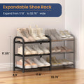 ENJOYBASICS Expandable Metal Shoe Racks for Closet, 3 Tier Adjustable Shoe Organizer Shelf, Black Free Standing Rack Storage for Entryway 🍁 All In One Marketplace Canada