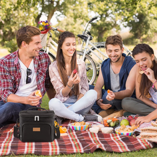 Lifewit Insulated Lunch Bag for Men, Reusable Lunch Box Women, Portable Cooler Freezable Soft Tote Bag Leakproof with Adjustable Shoulder Strap for Adult/Kid for Work/Picnic/School,Black 9L 🍁 All In One Marketplace Canada