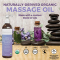 Viva Naturals Organic Massage Oil Scented (8 fl. oz.) - Non-Greasy Relaxation Scented Massage Oil with Mess-Free Pump, Moisturizing Proprietary Lavender Blend Body Oil, Non-GMO and Certified Organic, 237 mL 🍁 All In One Marketplace Canada