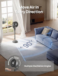 DREO Fan for Bedroom, 90° Oscillating Standing Fan, 20dB Quiet, 90ft Pedestal Fans for Room Office, DC Motor, 8+H Speeds, 3 Modes, 38-42'' Adjustable Height, Remote, 8H Timer, 105° Manual Vertical 🍁 All In One Marketplace Canada