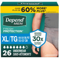 Depend FIT-FLEX Adult Incontinence Underwear for Men, Maximum Absorbency, XL, Grey, 26 Count 🍁 All In One Marketplace Canada