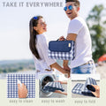 SAMSIER Large Outdoor Picnic Blankets Waterproof Foldable, Beach Blanket Sandproof Portable, Cute Picnic Mat Washable (Navy Blue, 80"×80") 🍁 All In One Marketplace Canada