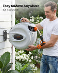 VEVOR Retractable Hose Reel, 115 ft x 1/2 inch, 180° Swivel Bracket Wall-Mounted, Garden Water Hose Reel with 9-Pattern Nozzle, Automatic Rewind, Lock at Any Length, and Slow Return System 🍁 All In One Marketplace Canada