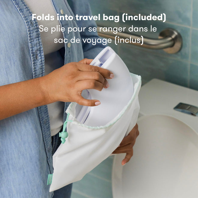 Frida Baby Fold-and-Go Potty Seat for Toilet, Foldable Travel Potty Seat for Toddler, Fits Round & Oval Toilets, Non-Slip Base, Handles, Includes Free Travel Bag 🍁 All In One Marketplace Canada