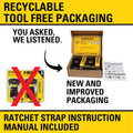 Stanley S1007 Black/Yellow 1.5" x 16' Ratchet Tie Down Straps - Heavy Cargo Securing (3,300 lbs Break Strength), 2 Pack 🍁 All In One Marketplace Canada