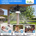 Depuley Outdoor Ceiling Fan with Light: 20 Inch Waterproof Gazebo Fans with Lights Outdoor Hanging - Plug in Remote App Control Caged Fans for Patios Pergola Porch Canopy - 6 Speed Black 🍁 All In One Marketplace Canada