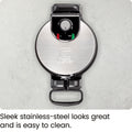 Chefman Rotating Belgian Waffle Maker, 180° Flip Iron w/ Non-Stick Plates, Adjustable Timer, Locking Lid, & Drip Plate, Space Saving Storage, Mess-Free Breakfast, Stainless Steel/Black 🍁 All In One Marketplace Canada