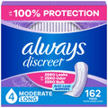 Always Discreet Adult Incontinence Pads for Women, Moderate Absorbency, Long Length, Postpartum Pads, 162 Count 🍁 All In One Marketplace Canada