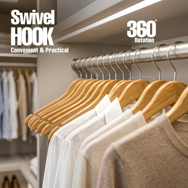 Utopia Home Premium Wooden Hangers 30 Pack - Heavy Duty & Durable Coat Hanger - Wood Hanger with 360-Degree Rotatable Hook - Clothes Hangers with Non-Slip Shoulder Notches For Shirts & Coats (Natural) 🍁 All In One Marketplace Canada