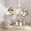2 Tier Bathroom Organizer, Vtopmart 2 Pack Clear Under Sink Organizers Vanity Counter Storage Container, Medicine Cabinet Drawers Bins, Pull-Out Organization with Track for Pantry, Kitchen 🍁 All In One Marketplace Canada