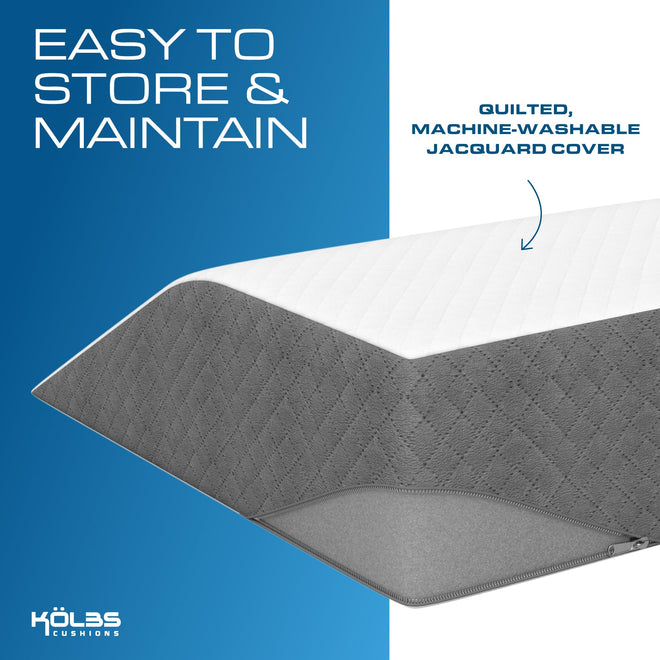 Kolbs Leg Elevation Pillows for After Surgery | Flat Top Bed Wedge Bolster Pillow for Legs | Foot, Knee, Ankle Elevation Post Surgery (Flat Top 7" Height) 🍁 All In One Marketplace Canada