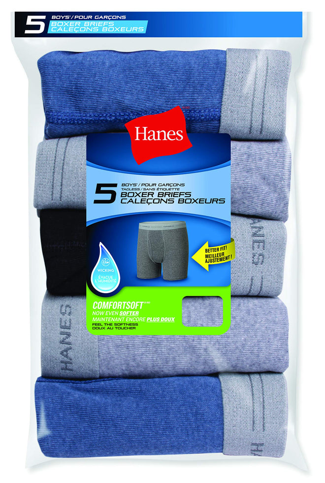 Hanes boys 5 Pack Breathable Boxer Briefs, Assorted, Medium US 🍁 All In One Marketplace Canada