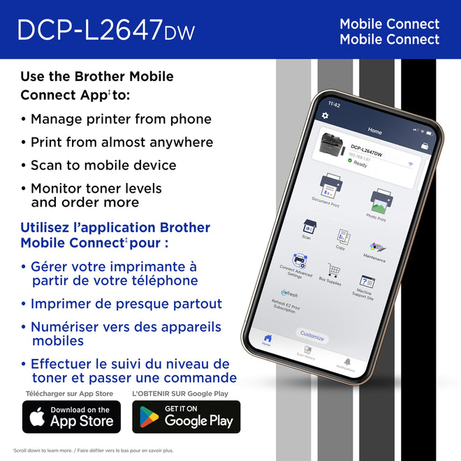 Brother DCP-L2647DW Compact Wireless Monochrome Laser Printer with Scanner, 250-Sheet PaperTray 🍁 All In One Marketplace Canada