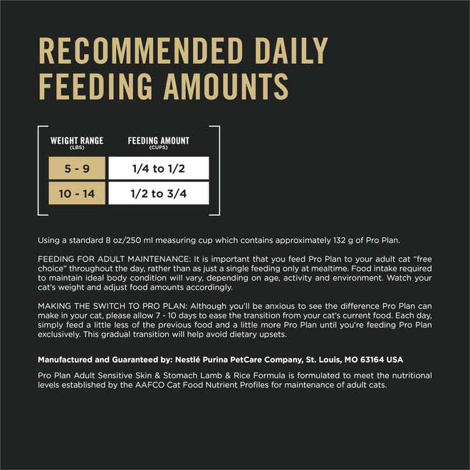 Purina Pro Plan Dry Cat Food Focus, Adult Sensitive Skin/Stomach Lamb and Rice Formula, 16-Pound Bag, Pack of 1 🍁 All In One Marketplace Canada