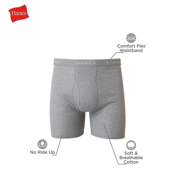 Hanes Boxer Briefs, Cool Dri Moisture-Wicking Underwear, Cotton No-Ride-up for Men, Multi-Packs Available, 6 Pack - Black/Gray, X-Large 🍁 All In One Marketplace Canada