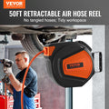 VEVOR Retractable Air Hose Reel, 3/8 in x 50 FT Hybrid Air Hose Max 300PSI, Air Compressor Hose Reel with 5 ft Lead in, Ceiling/Wall Mount Enclosed Air Reel, 180° Swivel Mount 🍁 All In One Marketplace Canada