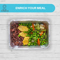 Aluminum Pans with Lids (50-Pack, 8.5"×6") 2.25 LB Capacity Foil Food Containers with Lids - 50 Pans and 50 Cardboard Covers - Disposable Tin Foil Pans - for Baking, Meal Prep and Freezer, Takeout 🍁 All In One Marketplace Canada