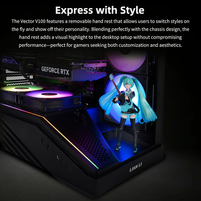 Lian Li Vector V100 ATX Mid-Tower PC Case with 4 ARGB PWM Fans, Black 🍁 All In One Marketplace Canada
