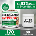 Glucosamine for Dogs - 170 Chews - Hip and Joint Supplement for Dogs - Glucosamine Chondroitin Chews - Joint Pain Relief Supplement with MSM - Advanced Health - Mobility Support - Made in USA 🍁 All In One Marketplace Canada