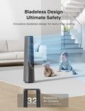 PELONIS 40" Bladeless Tower Fan - Ultra Quiet (20 dB) DC Motor, 6 Speeds, 4 Modes, Remote Control, 7H Timer, 90° Oscillation, Safe for Kids & Pets, Ideal for Bedroom, Home, Office 🍁 All In One Marketplace Canada