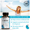 PUREFULLY 5-MTHF 1000mcg, 90 Capsules - L Methylfolate (Active Form of Vitamin B9 Folate) Supplement - Supports Cardiovascular Health and Early Fetal Development 🍁 All In One Marketplace Canada