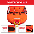 Airhead Super Mable, 1-3 Rider - Inflatable Towable Tube for Boating and Water Sports, Heavy Duty Full Nylon Cover & Zipper with EVA Foam Padding, Easy Inflating & Deflating 🍁 All In One Marketplace Canada
