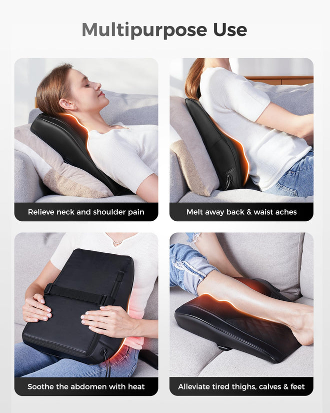 Boriwat Back Massager Neck Massager with Heat, Shiatsu Massage Pillow for Pain Relief, Massagers for Neck and Back, Shoulder, Leg, Gifts for Men Women Mom Dad, Stress Relax at Home Office and Car 🍁 All In One Marketplace Canada