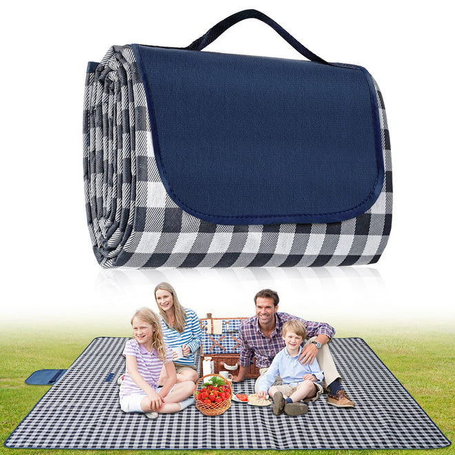 Extra Large Outdoor Picnic Blanket, 79"x79" Waterproof Picnic Mat, Sandproof Beach Blanket Portable Camping Blanket Lightweight for Park Beach Camping Courtyard (Dark Blue) 🍁 All In One Marketplace Canada
