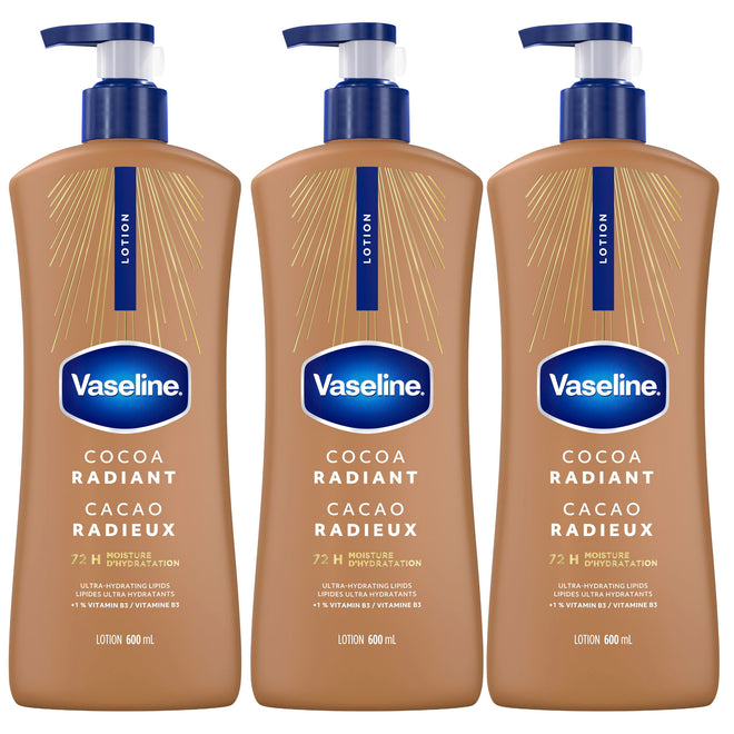 Vaseline Cocoa Radiant Lotion Ultra-Hydrating 72H Moisture, 600mL, 3-Pack 🍁 All In One Marketplace Canada
