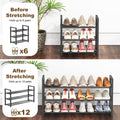 Roylvan 3-Tire Expandable Shoe Rack, 17"-31" Adjustable Stackable Free Standing Shoe Shelf Storage Fits 6-12 Pairs Shoes, Heavy Duty Reinforced Metal Shoes Organizer for Closet Entryway Doorway Dorm 🍁 All In One Marketplace Canada