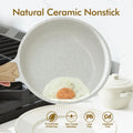 SENSARTE Nonstick Ceramic Frying Pan Skillet, 9.5 Inch Omelet Pan, Healthy Non Toxic Chef Pan, Induction Compatible Egg Pan with Heat Resistant Handle, PFAS-Free 🍁 All In One Marketplace Canada
