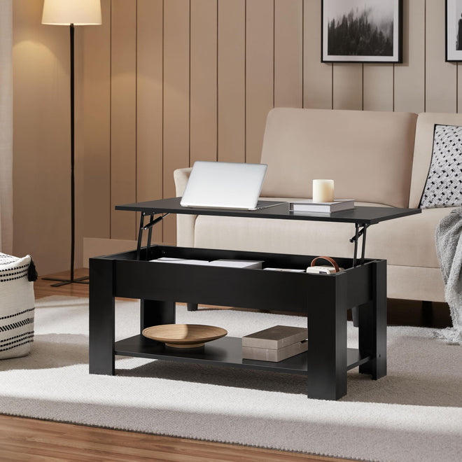 Yaheetech Coffee Table with Storage, Lift Top, 98cm L, Black 🍁 All In One Marketplace Canada