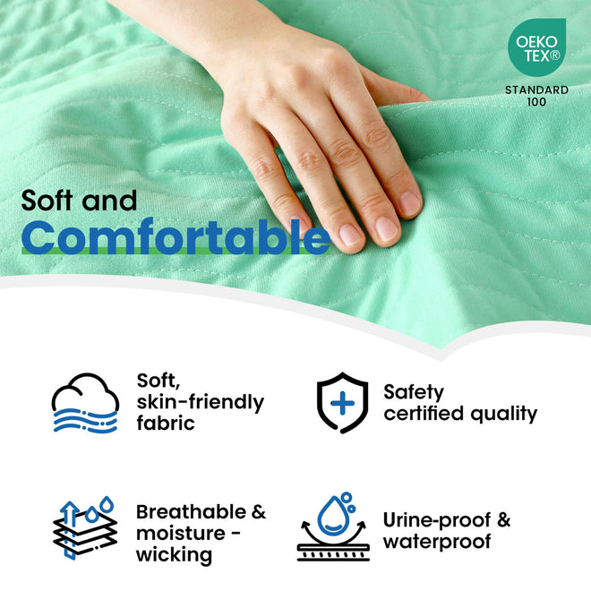 Noovirum Washable Underpads 34"x36" (4 Pack) - Heavy Absorbency Waterproof Reusable Bed Protector for Adults, Elderly & Pets - Incontinence Protection for Bed, Sofa, Furniture 🍁 All In One Marketplace Canada