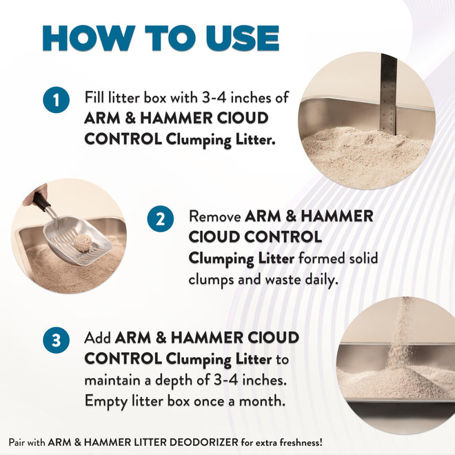 Arm & Hammer Clump & Seal Cloud Control Clay Cat Litter, Multi-Cat, 12.7kg, 7 Days of Odour Control, Dust Free, Clumping Litter (Pack of 1) 🍁 All In One Marketplace Canada